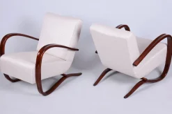 Pamono Czech Art Deco Armchairs attributed to J. Halabala for Up Závody, 1930s, Set of 2> Lounge Chairs & Armchairs