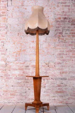 Pamono Czech Art Deco Walnut Floor Lamp, 1920s><noscript><img width=