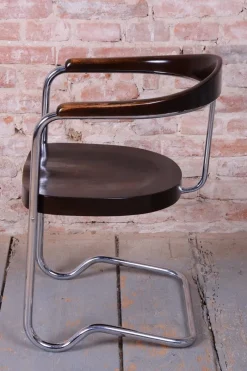 Pamono Czech Bauhaus Beech Armchair attributed to Ladislav Žák for H. Gottwald, 1930s><noscript><img width=