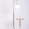 Sale Pamono Czech Bauhaus Floor Lamp in Oak, Chrome and Glass attributed to Robert Slezak, 1930s
