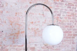 Sale Pamono Czech Bauhaus Floor Lamp in Oak, Chrome and Glass attributed to Robert Slezak, 1930s