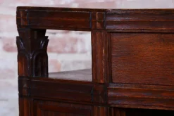Pamono Czech Cubistic Writing Desk in Oak and Walnut, 1910s><noscript><img width=