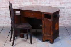 Pamono Czech Cubistic Writing Desk in Oak and Walnut, 1910s><noscript><img width=