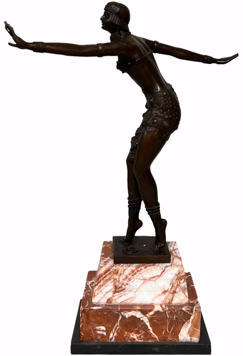 Pamono D. H. Chiparus, Dancer, 1900, Bronze on Marble Base> Art Deco