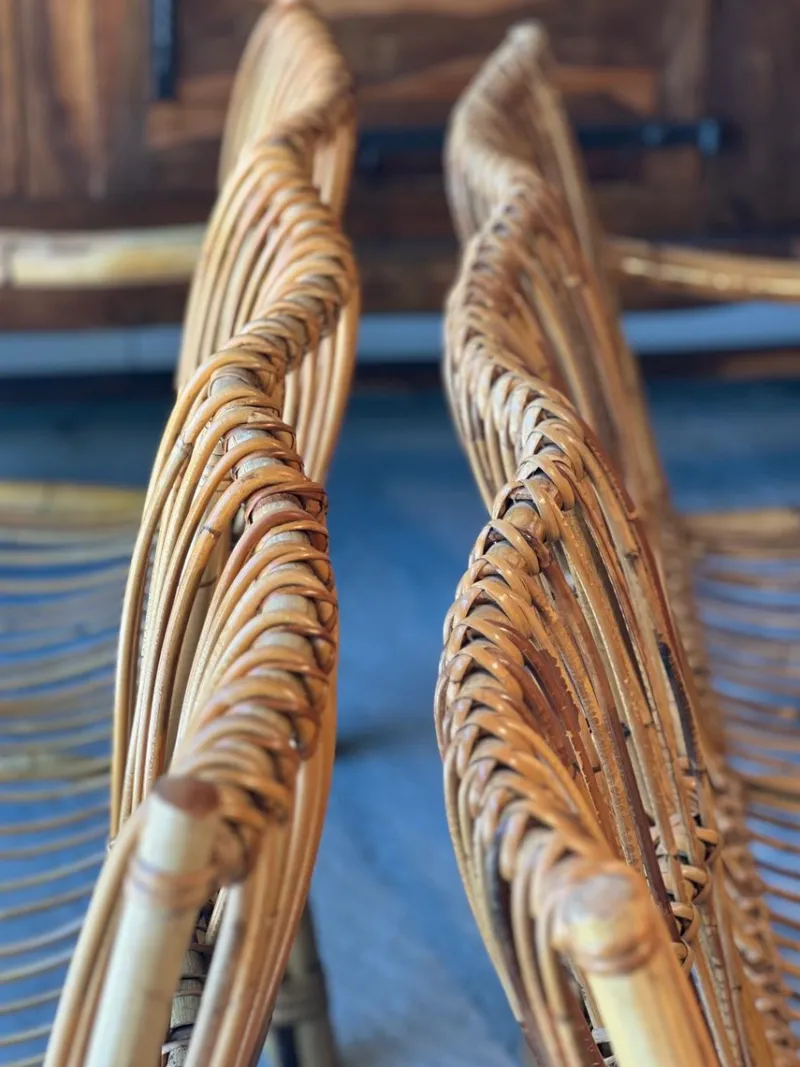 Pamono Dal Vera Bamboo and Rattan Sofa and Armchairs, 1970, Set of 3> Garden Seating