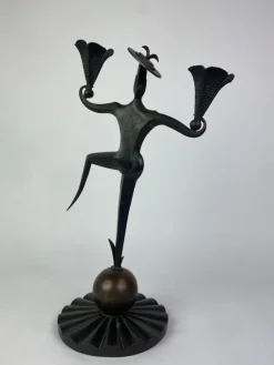 Hot Pamono Dancing Clown Candlestick by Dagobert Pechce for Wiener Werkstätte, 1890s