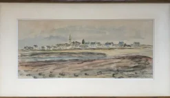 New Pamono Daniel Dourouze, Arzon at Low Tide, 1921, Watercolour and Charcoal