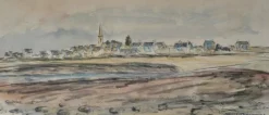 New Pamono Daniel Dourouze, Arzon at Low Tide, 1921, Watercolour and Charcoal