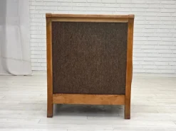 Best Pamono Danish Armchair in Wool and Carved Oak, 1950s