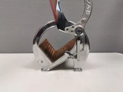 Pamono Danish Bread Cutter in Chrome and Mahogany from Raadvad, 1960s><noscript><img width=