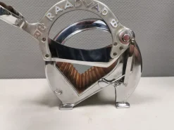 Pamono Danish Bread Cutter in Chrome and Mahogany from Raadvad, 1960s><noscript><img width=