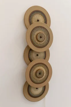 Hot Pamono Danish Ceramic Five Disc Wall Lamp from Søholm, 1970s