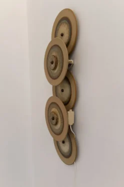 Hot Pamono Danish Ceramic Five Disc Wall Lamp from Søholm, 1970s