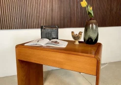 Sale Pamono Danish Dressing Table in Teak with Brass Details and Fold-Out Mirror by Arne Wahl Iversen for Vinde Møbelfabrik, 1960s