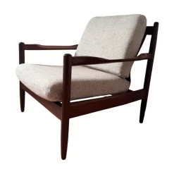 Pamono Danish Easy Chairs and Sofa in Rosewood by Grete Jalk for France & Son 1960s, Set of 3><noscript><img width=
