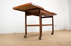 Pamono Danish Extendable Two-Tier Teak Serving Trolley by Kurt Ostervig for Jason Mobler, 1960><noscript><img width=