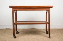 Pamono Danish Extendable Two-Tier Teak Serving Trolley by Kurt Ostervig for Jason Mobler, 1960><noscript><img width=