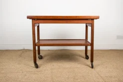 Pamono Danish Extendable Two-Tier Teak Serving Trolley by Kurt Ostervig for Jason Mobler, 1960><noscript><img width=