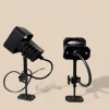 Pamono Danish Flipper Wall Sconces in Black, 1970s, Set of 2> Wall Lights & Sconces