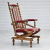 Pamono Danish Highback Rocking Chair in Wool & Oak, 1970s> Rocking Chairs