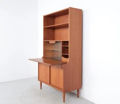 Pamono Danish Illuminated Bookcase with Bar, 1960s