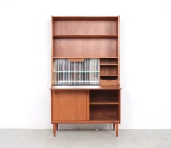 Pamono Danish Illuminated Bookcase with Bar, 1960s