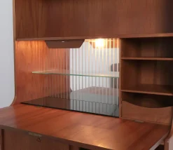 Pamono Danish Illuminated Bookcase with Bar, 1960s