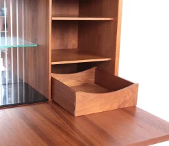 Pamono Danish Illuminated Bookcase with Bar, 1960s