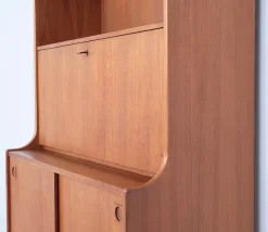 Pamono Danish Illuminated Bookcase with Bar, 1960s