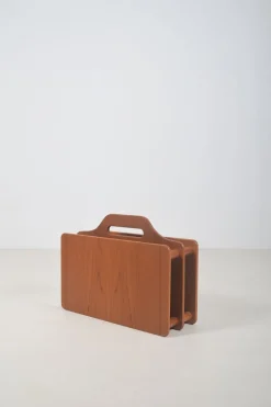 Pamono Danish Magazine Holder in Teak, 1970s> Magazine Racks