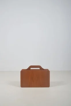 Pamono Danish Magazine Holder in Teak, 1970s> Magazine Racks