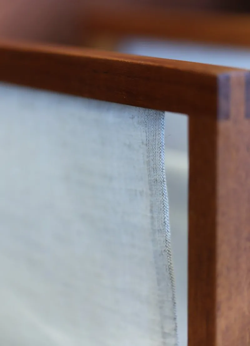 Clearance Pamono Danish Magazine Rack Teak in Linen by Henning Wind Hansen for Sika Møbler, 1960s