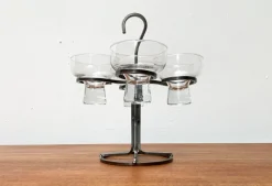Sale Pamono Danish Metal and Glass Candleholder, 1960s