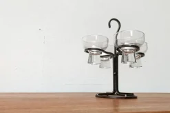 Sale Pamono Danish Metal and Glass Candleholder, 1960s