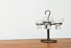 Sale Pamono Danish Metal and Glass Candleholder, 1960s