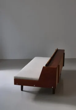 Pamono Danish Modern GE7 Daybed in Teak and Rattan attributed to Hans J. Wegner for Getama, 1950s><noscript><img width=