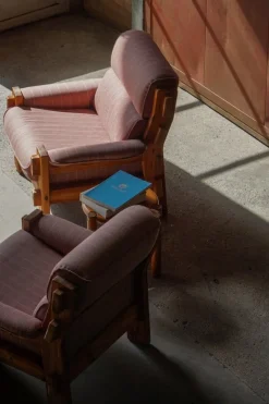 Pamono Danish Modern Lounge Chairs in Pine and Wool from Christian IV, 1970s, Set of 2><noscript><img width=