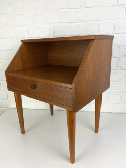 Pamono Danish Nightstand with Shelf and Drawer in Teak, 1960s><noscript><img width=