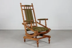 Pamono Danish Oak and Wool Rocking Chair in the style of Henning Kjærnulf, 1970s> Rocking Chairs