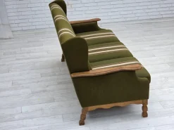 Pamono Danish Oak and Wool 3-Seater Sofa, 1970s> Couches & Sofas