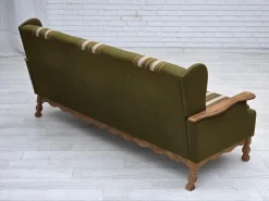 Pamono Danish Oak and Wool 3-Seater Sofa, 1970s><noscript><img width=