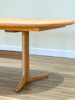 Pamono Danish Oak Dining Table by Laurits M. Larsen, 1960s><noscript><img width=
