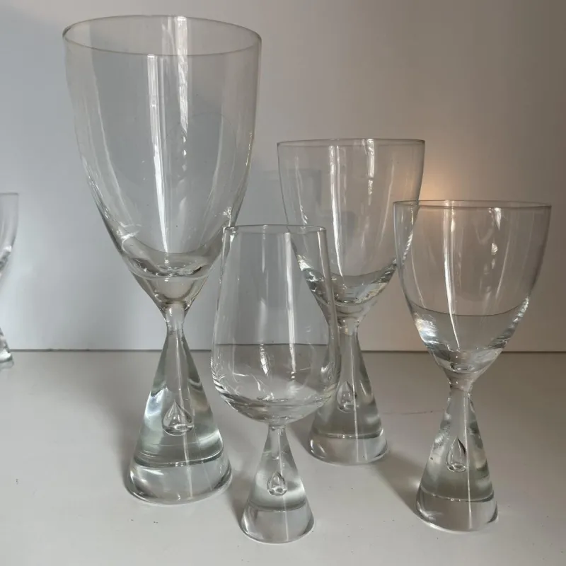 Pamono Danish Princess Design Glasses by Bent Severin for Holmegaard, 1958, Set of 33> Glassware