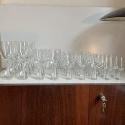 Pamono Danish Princess Design Glasses by Bent Severin for Holmegaard, 1958, Set of 33><noscript><img width=