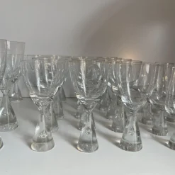 Pamono Danish Princess Design Glasses by Bent Severin for Holmegaard, 1958, Set of 33><noscript><img width=