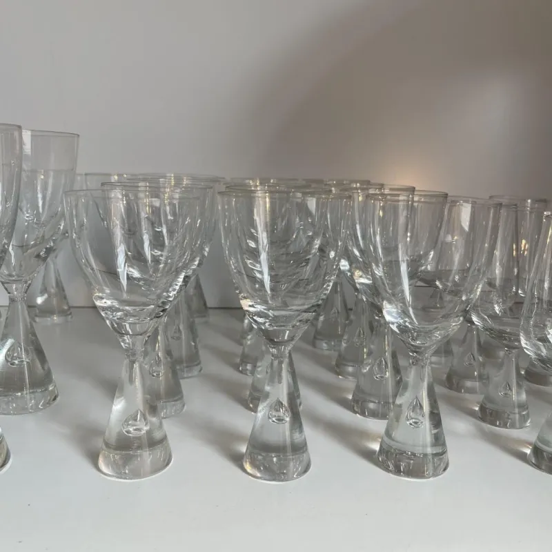 Pamono Danish Princess Design Glasses by Bent Severin for Holmegaard, 1958, Set of 33> Glassware