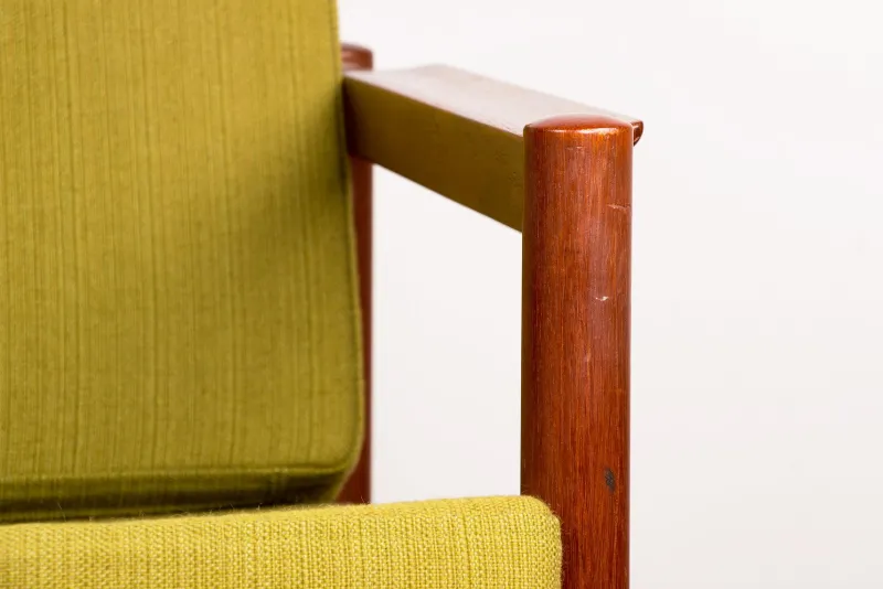 Pamono Danish Teak and Fabric Lounge Chair by Børge Jensen & Sønner for Bernstorffsminde Møbelfabrik A/S, 1960s> Lounge Chairs & Armchairs