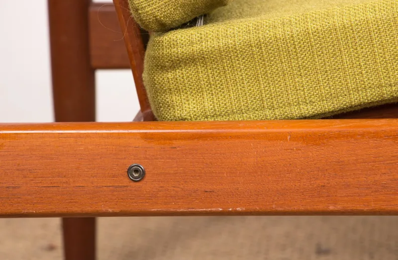 Pamono Danish Teak and Fabric Lounge Chair by Børge Jensen & Sønner for Bernstorffsminde Møbelfabrik A/S, 1960s> Lounge Chairs & Armchairs