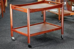 Pamono Danish Teak Bar Cart or Serving Trolley by Hans J. Wegner for Andreas Tuck, 1960s> Serving Bar Carts & Trolleys
