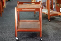 Pamono Danish Teak Bar Cart or Serving Trolley by Hans J. Wegner for Andreas Tuck, 1960s><noscript><img width=
